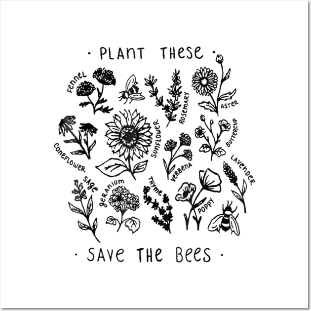 Plant These Save The Bees Wall Art by adrinalanmaji